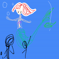 mermaid at aquarium drawing by guest-7zq9imosf in Artbitrator