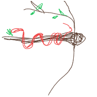 snake on branch drawing by adhdisomfg in Artbitrator