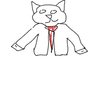 cat wearing suit drawing by adhdisomfg in Artbitrator