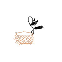 bird building nest drawing by hyahoo in Artbitrator