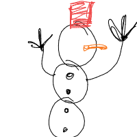 waving snowman drawing by covers in Artbitrator