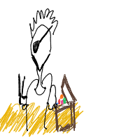pirate finding treasure drawing by covers in Artbitrator