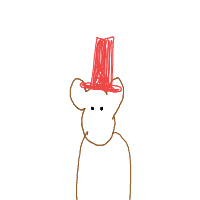 bear with a hat drawing by elena in Artbitrator