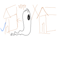ghost haunting wrong house drawing by mes427 in Artbitrator