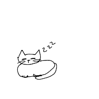 sleeping cat drawing by ovary in Artbitrator