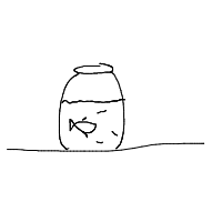 fish in bowl drawing by arsalaanali in Artbitrator