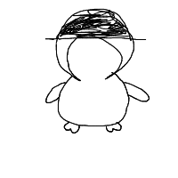 penguin with a hat drawing by quezva in Artbitrator