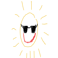 sun wearing sunglasses drawing by hanmaii in Artbitrator