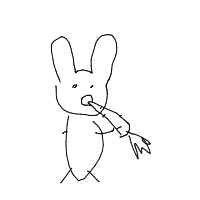 rabbit eating carrot drawing by andris in Artbitrator
