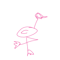flamingo standing on one leg drawing by andris in Artbitrator