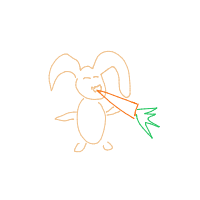 rabbit eating carrot drawing by andris in Artbitrator