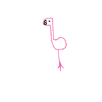 flamingo standing on one leg drawing by raniashusband in Artbitrator