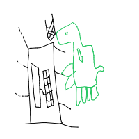dinosaur in modern office drawing by raniashusband in Artbitrator