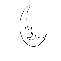 moon smiling drawing by 0rph4n_001 in Artbitrator