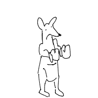 kangaroo boxing drawing by 0rph4n_001 in Artbitrator