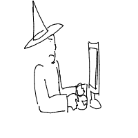 wizard at tech startup drawing by 0rph4n_001 in Artbitrator