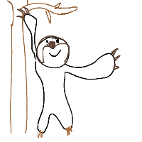 sloth hanging drawing by guest-u54w4o4d3 in Artbitrator