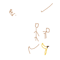 slipping on banana peel drawing by yuknow in Artbitrator