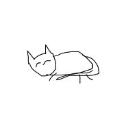 sleeping cat drawing by crappyelvis in Artbitrator