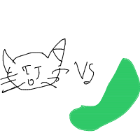 cat vs cucumber drawing by oioi036497 in Artbitrator