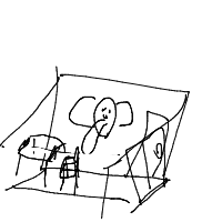 elephant in room drawing by oioi036497 in Artbitrator
