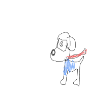dog in costume drawing by shortnbald in Artbitrator