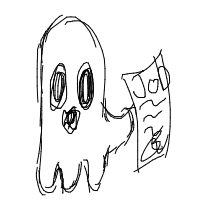 ghost at job interview drawing by luckyduckylucky_12345 in Artbitrator