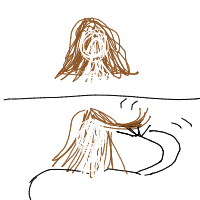 dramatic hair flip drawing by adhdisomfg in Artbitrator