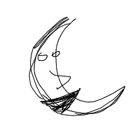 moon smiling drawing by adhdisomfg in Artbitrator