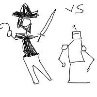 pirate vs robot drawing by adhdisomfg in Artbitrator