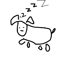 sleepy dog drawing by larisa934u93 in Artbitrator
