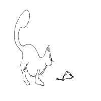 cat chasing mouse drawing by ash_ in Artbitrator