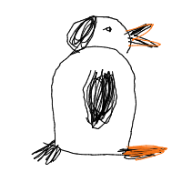 excited penguin drawing by lucasmd1996 in Artbitrator