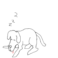 sleepy dog drawing by sevski in Artbitrator