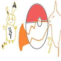 Pikachu battling a Charizard drawing by player-1l7ns6wch in Artbitrator