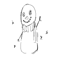 waving snowman drawing by foxxie_8 in Artbitrator