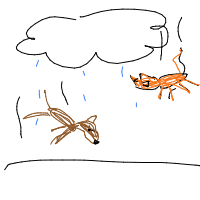 raining cats and dogs drawing by adhdisomfg in Artbitrator