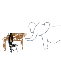 elephant in room drawing by adhdisomfg in Artbitrator