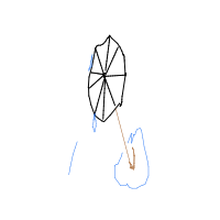 umbrella in rain drawing by rose333 in Artbitrator