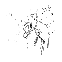dog catching frisbee drawing by shreyaa in Artbitrator