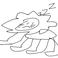 sleeping lion drawing by brother in Artbitrator
