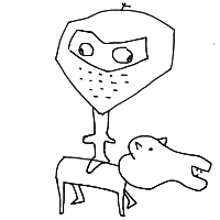 knight riding a horse drawing by walentino in Artbitrator