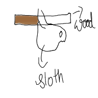 sloth hanging drawing by infinite in Artbitrator