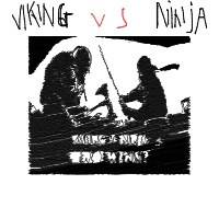 ninja vs viking drawing by quanganh in Artbitrator