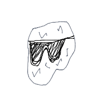 rock with sunglasses drawing by ships in Artbitrator
