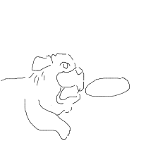 dog catching frisbee drawing by nop_xd0123 in Artbitrator
