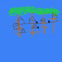treehouse city drawing by willow in Artbitrator