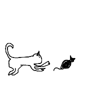 cat chasing mouse drawing by redbrake in Artbitrator