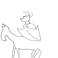 knight riding a horse drawing by redbrake in Artbitrator
