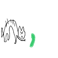 cat vs cucumber drawing by petg in Artbitrator